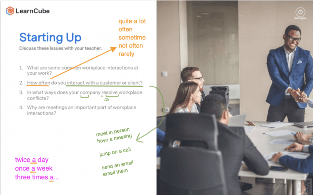 Group class conversation mode